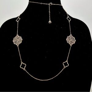 Vida, Long Gold Necklace With Filagree Beads